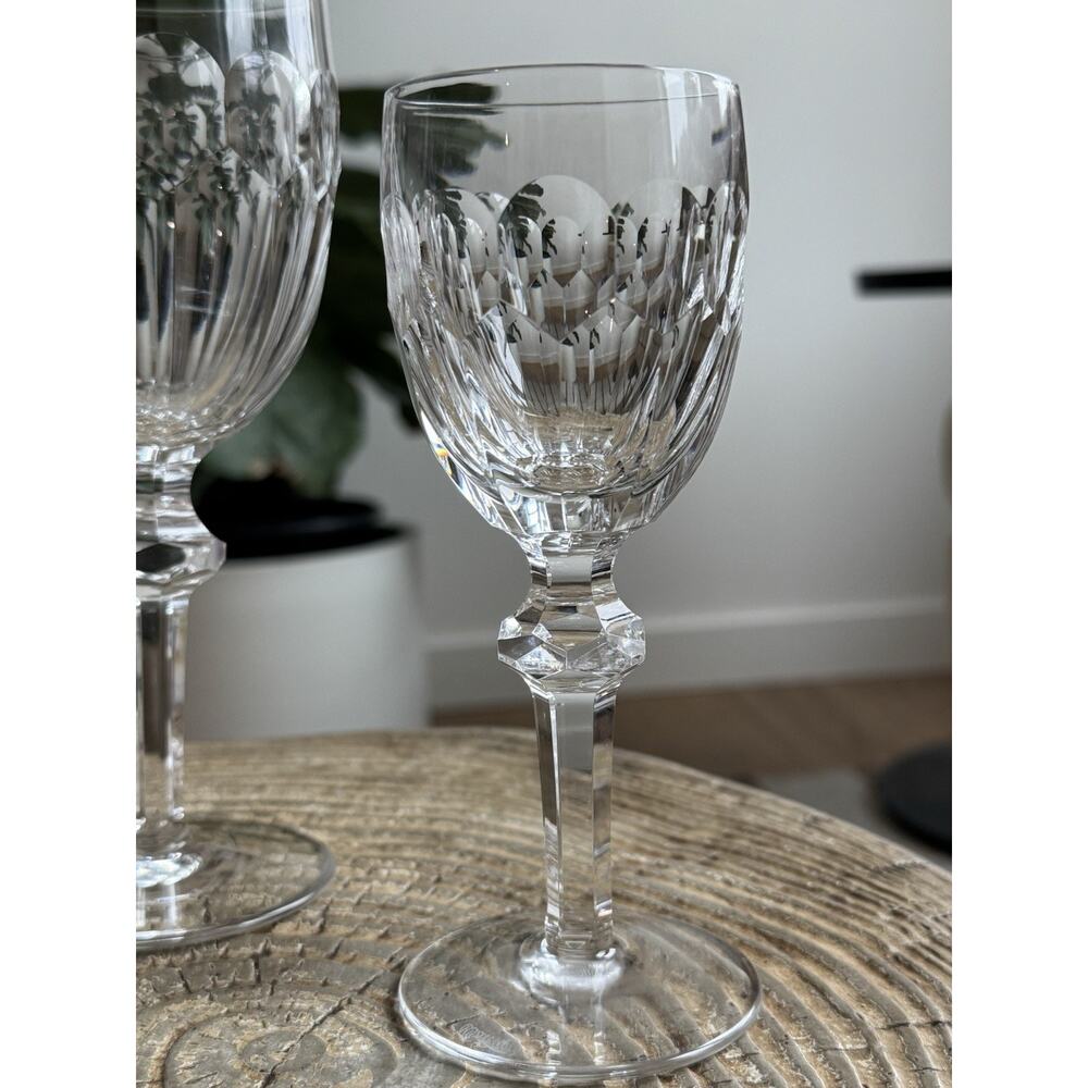 Waterford Curraghmore Cordial Hock Crystal Wine Glasses Knob Stem Trio Set Of 3 - Picture 4 of 13